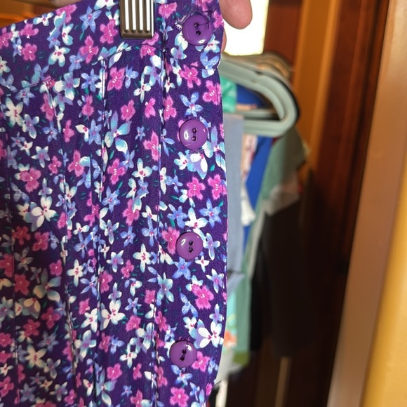 Vintage Diane Von Furstenberg Purple & White Ditsy Floral Maxi Skirt Size 8 - Picture 4 of 7